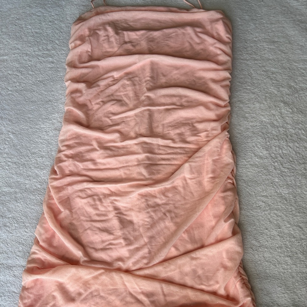 Pink Ruched Spaghetti strap Dress